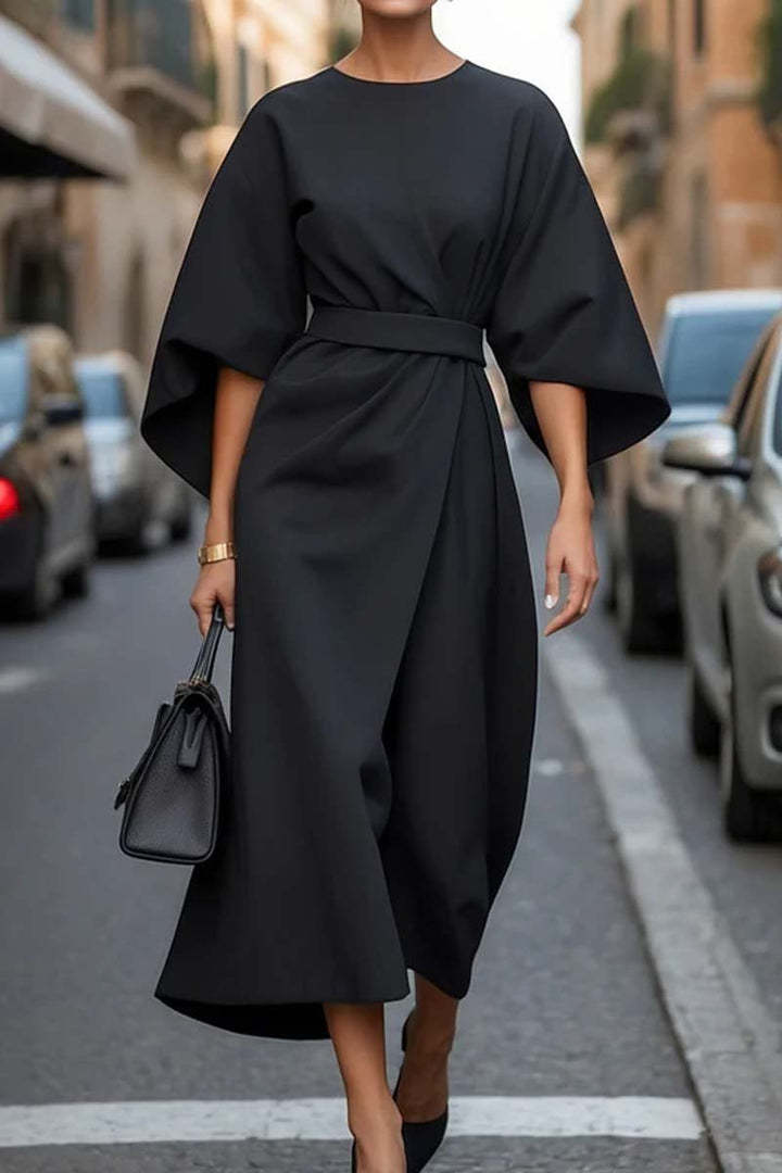 Vérena™ A flowing batwing sleeve Dress with effortless elegance